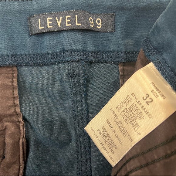 Level 99 Francis Straight Leg Trousers Teal PLUS - Picture 3 of 9